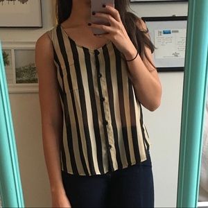 Striped Sheer Open-Back Tank
